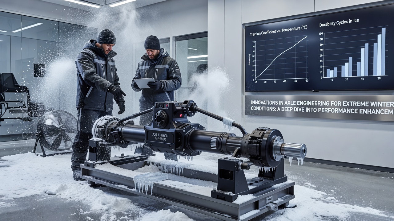 Performance testing of winter-ready axles on snow-covered test tracks with measurement equipment